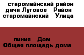 старомайнский район дача Луговое › Район ­ старомайнский › Улица ­ 70 линия › Дом ­ 143 › Общая площадь дома ­ 50 › Площадь участка ­ 4 › Цена ­ 900 - Ульяновская обл. Недвижимость » Дома, коттеджи, дачи продажа   